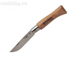 Нож Opinel №4, нержавеющая сталь, рукоять из бука, 121040